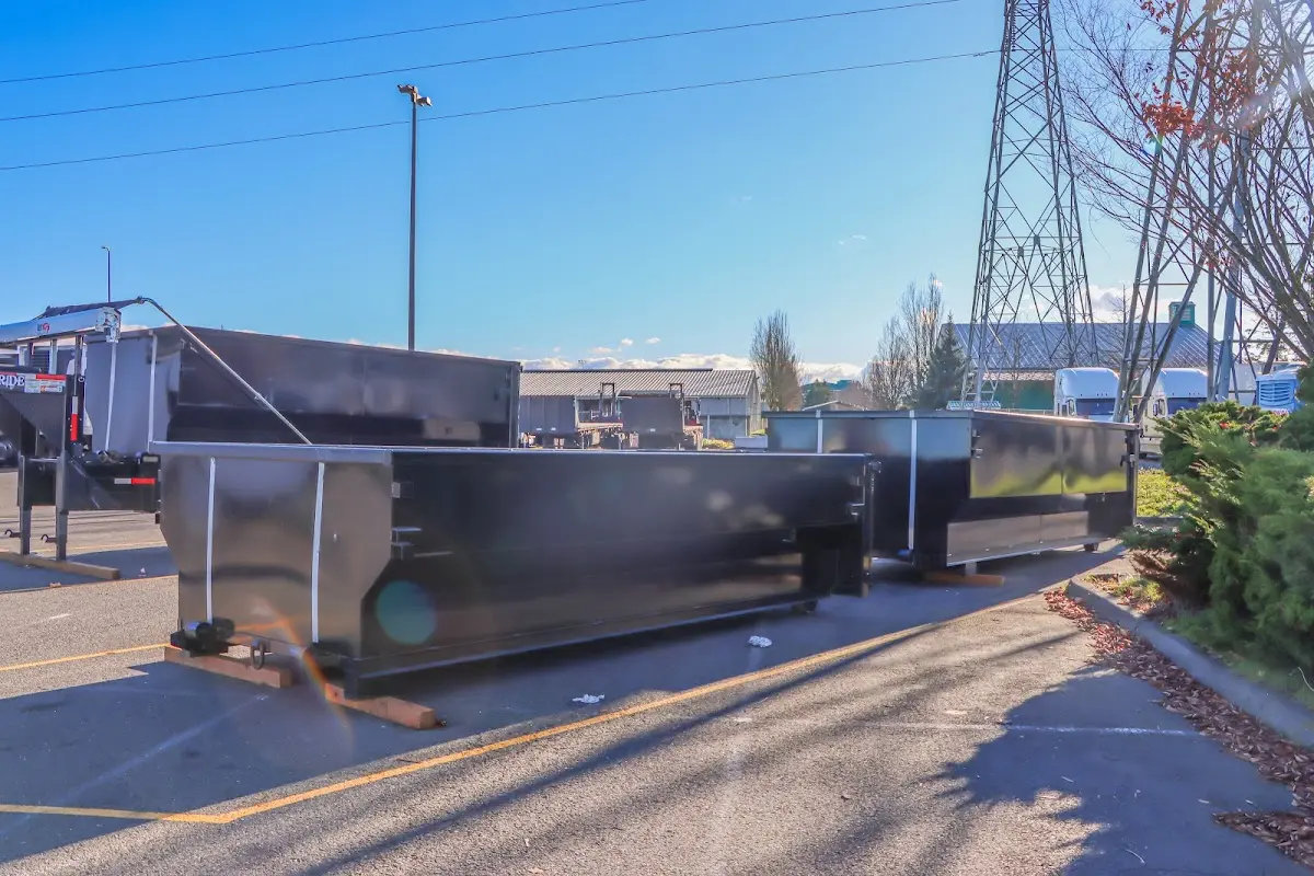 Roll-off dumpster ready for waste disposal at job site for Construction Dumpster Rental in Kennewick